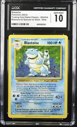 Pokemon Blastoise (2023) Trading Card Game Classic 003/034 CGC 10 - Image 1
