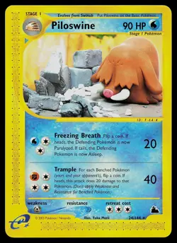 Pokemon Card - Piloswine Skyridge 24/144 Rare Non-Holo - Image 1