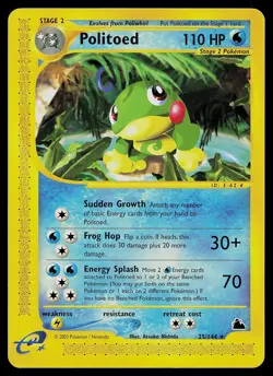 Pokemon Card - Politoed Skyridge 25/144 Rare Non-Holo - Image 1