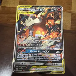 Pokemon Reshiram & Charizard GX SM247 Tag Team Jumbo Holo Card - Image 1