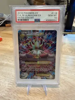 Mega M Alakazam EX Full Art Holo Card 118/124 XY Fates Collide PSA 10 - Image 1
