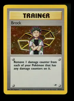 Brock 15/132 Gym Heroes 2000 Holo Rare WOTC Pokemon Card TCG - Image 1