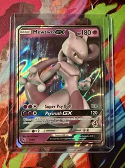 Pokemon Mewtwo GX TCG Full Art Ultra Rare Holo Card 31/68 Hidden Fates - Image 1