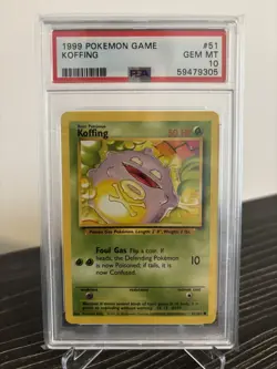 Koffing 51/102 Base Set (Unlimited) Pokemon Card PSA 10 - Image 1