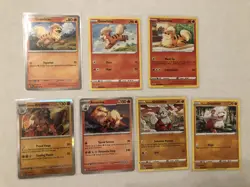 Lot Of 7 Growlithe and Arcanine Pokemon Cards - Image 1