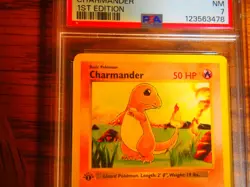 Pokemon 1999 1st Edition Shadowless Base Charmander common card, PSA 7 - Image 2
