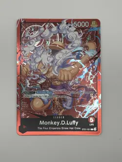 Bandai One Piece CCG Monkey D. Luffy Leader Card ST21-001 Learn Together Foil - Image 1