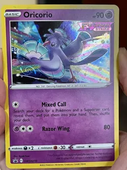 POKEMON ORICORIO SWSH210 PROMO BLACK STAR COSMOS HOLOFOIL WITH HD SWIRL NM CARD - Image 1