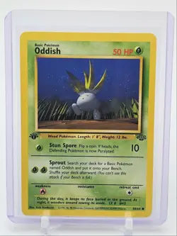 ODDISH 1999 POKEMON ORIGINAL JUNGLE 1ST EDITION COMMON A 58/64 Q4490 - Image 1
