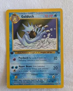 1st Edition Golduck 35/62 Pokemon - Fossil Lightly Played - LP - Image 1