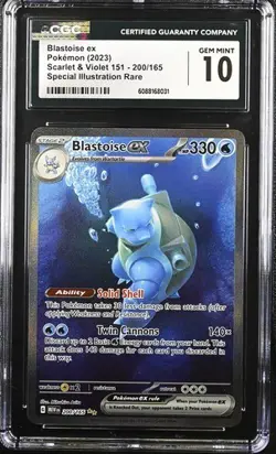 Pokemon Blastoise ex (2023) Scarlet & Violet 151 200/165 CGC 10 - Image 1