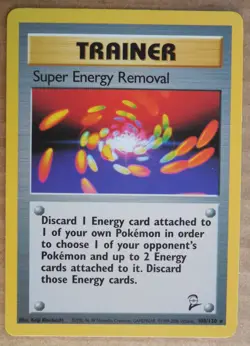 Super Energy Removal 108/130 Rare Non-Holo Base 2 Set Pokemon Trainer NM/LP - Image 1