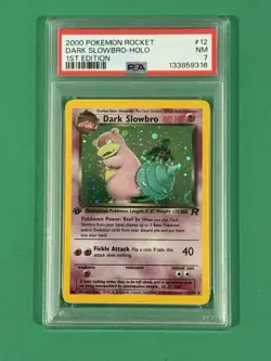 2000 Pokemon Dark Slowbro 1st Edition Holo Team Rocket 12/82 PSA 7 - Image 1