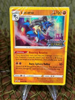 *STAMPED* Pokemon TCG: Brilliant Stars ~ LUCARIO DECK SWSH186 PROMO SEALED - Image 1