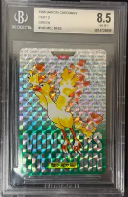 Pokemon (1996) Bandai Carddass Part 2 JPN Green 146 Moltres BGS 8.5 - Image 1