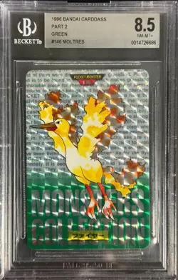 Pokemon (1996) Bandai Carddass Part 2 JPN Green 146 Moltres BGS 8.5 - Image 3