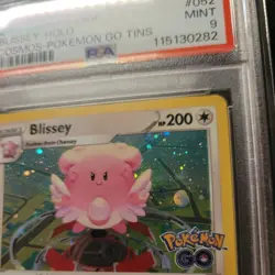 PSA 9 Pokemon 2022 Pokemon Go Blissey #052 Cosmos Holo Tin Promo 052/078 Swirls - Image 5