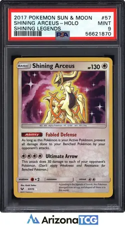 Pokemon 2017 Shining Arceus 57/73 Holo Shining Legends PSA 9 - Image 1