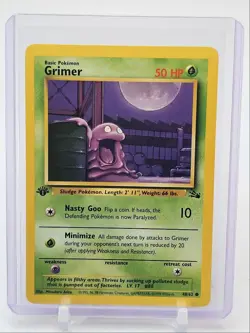 GRIMER 1999 POKEMON ORIGINAL FOSSIL 1ST EDITION COMMON 48/62 Q4490 - Image 1