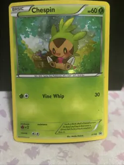 Chespin XY88 Cosmos Holo Pokemon Collector Chest Promo Black Star LP 2015 - Image 1