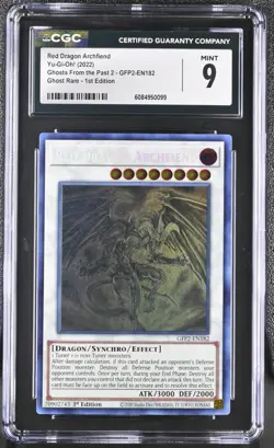 CGC 9 MINT Yugioh Red Dragon Archfiend GFP2-EN182 Ghost Rare 1st Edition - Image 1