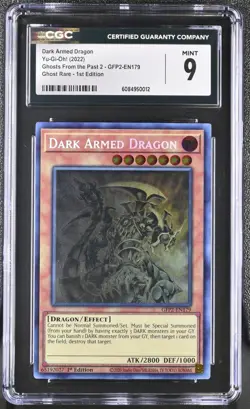 CGC 9 MINT Yugioh Dark Armed Dragon GFP2-EN179 Ghost Rare 1st Edition - Image 1