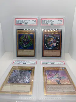 YUGIOH PSA 7 NM SLAB LOT X4 FOIL 1ST DARK MAGICIAN GIRL CHOCOLATE YGLD DSOD - Image 1