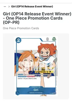 One Piece Card Game Girl OP14 Release Event Foil Winner Card Sealed P-096 - Image 1