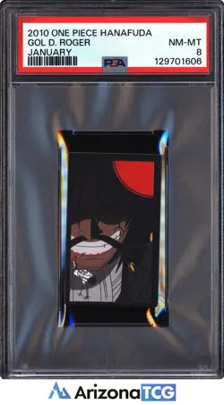 One Piece 2010 Gol D. Roger January One Piece Hanafuda PSA 8 - Image 1