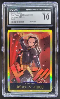 2025 ONE PIECE CCG JAPANESE DON!! ROBIN SPECIAL GOLD CGC 10 B PT - Image 1