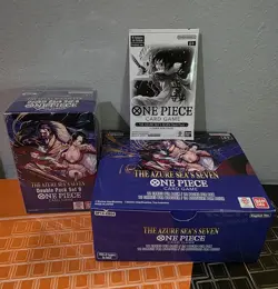 One Piece OP14 The Azure Sea's Seven Booster Box UNSEALED Double Pack Dash Promo - Image 1