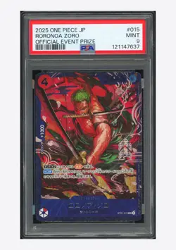 One Piece PSA 9 Roronoa Zoro SR Promo 2025 ST21-015 Event Prize Japanese - Image 1