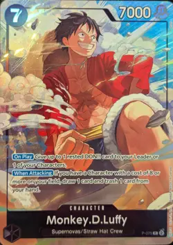 Monkey D.Luffy BEST SELECTION PROMO ALT ART FOIL P-075 ONE PIECE TCG NEAR MINT - Image 1