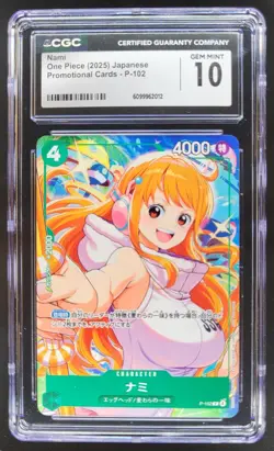 2025 ONE PIECE CCG JAPANESE NAMI PROMO P-102 CGC 10 B PT - Image 1