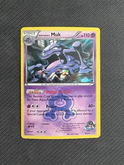 Team Aqua's Muk 8/34 HOLO Rare XY Double Crisis Card NM-LP Pokemon TCG - Image 1