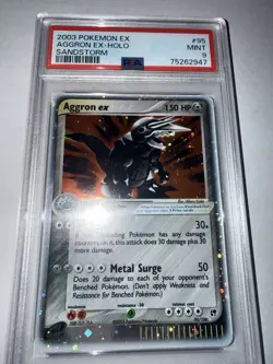 Pokemon TCG Aggron EX Sandstorm 95 Holo Holo Rare Card PSA 9 Mint 2003 Vintage - Image 3