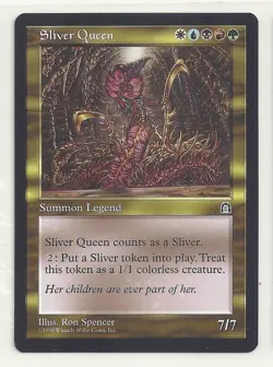 MTG STRONGHOLD 1x NM/M Sliver Queen Magic the Gathering Card Token Into Play 7/7 - Image 1