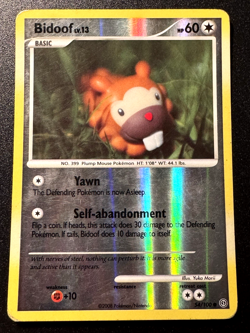 Bidoof 54/100 D&P Stormfront Pokemon Card Reverse Holo Foil Rare HP - Image 1