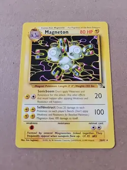 Pokemon TCG Magneton 26/62 Rare Non-Holo Card Fossil - Image 1
