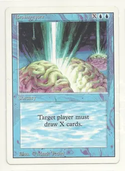 MTG REVISED: 1x NM-/LP Braingeyser Magic the Gathering Draw X Cards Vintage Blue - Image 1