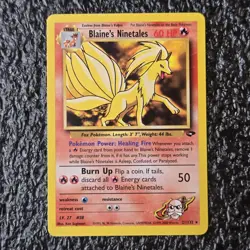 Blaine’s Ninetales 21/132 Gym Challenge Unlimited Pokemon Card LP-MP - Image 1