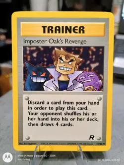 Imposter Oak's Revenge 76/82 Team Rocket Rare Vintage Pokemon Card Professor - Image 1