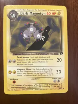 Pokemon Dark Magneton Card 28/82 Unlimited Rare, Near Mint/Lp Condition - Image 1