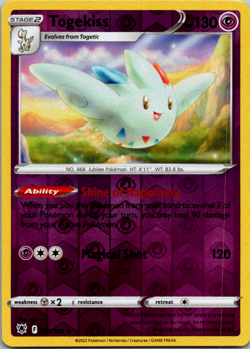 POKEMON Card - Togekiss 057/189 - Reverse Holo - Astral Radiance - NM - Image 1