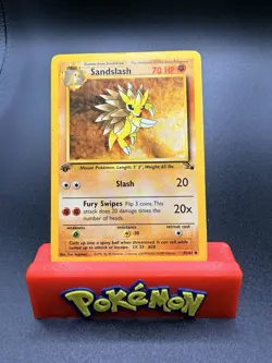 Pokemon TCG Sandslash Card Fossil, 1st Edition, 41/62 MP/LP - Image 1