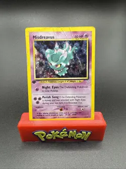 1st Edition Misdreavus 11/64 Neo Revelation Holo Pokemon Card Damaged See Photos - Image 1