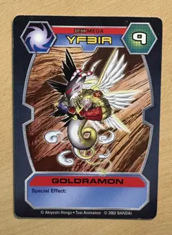Digimon D-Tector GOLDRAMON Card 2002 Bandai, DT-59 MEGA, YF3IR - Image 1
