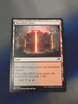 Bloodfell Caves - Kamigawa: Neon Dynasty - Magic the Gathering MTG Nice! - Image 1
