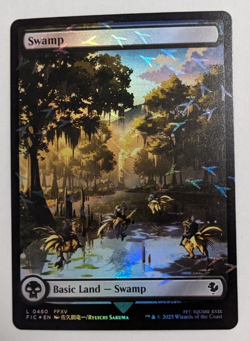 Chocobo Track Swamp! (0480) Final Fantasy FIC, Magic MtG, Full Art Foil - NM! - Image 1