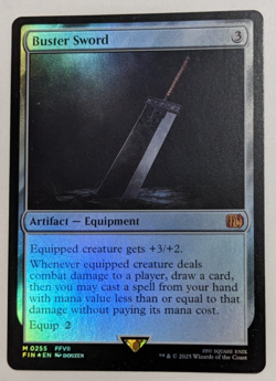 Buster Sword (0255) Final Fantasy FIN FFVII, Magic MtG, Foil - NM, Pack Fresh! - Image 1